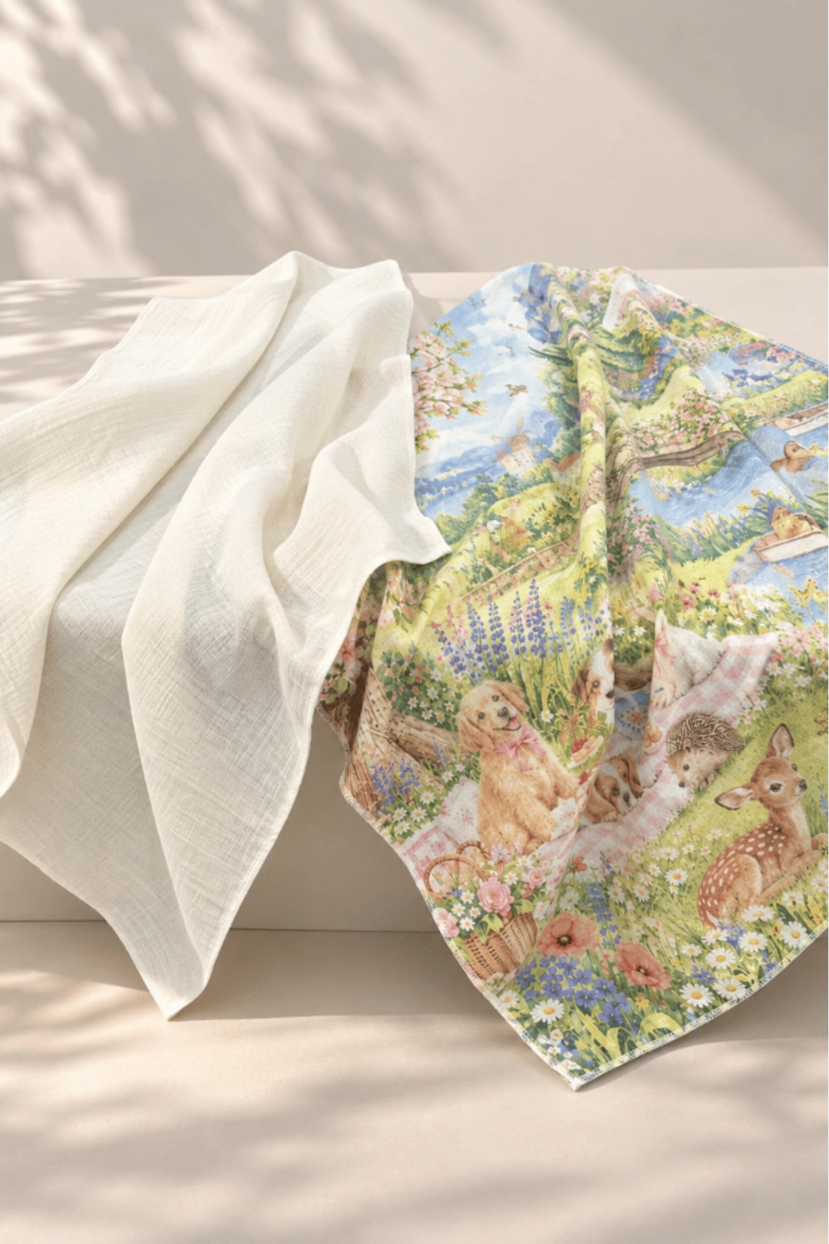 LittleAtelier | 2'li %100 Organik Pamuk Müslin Örtü - Battaniye Seti 75x80 cm | Oeko-tex | Gots