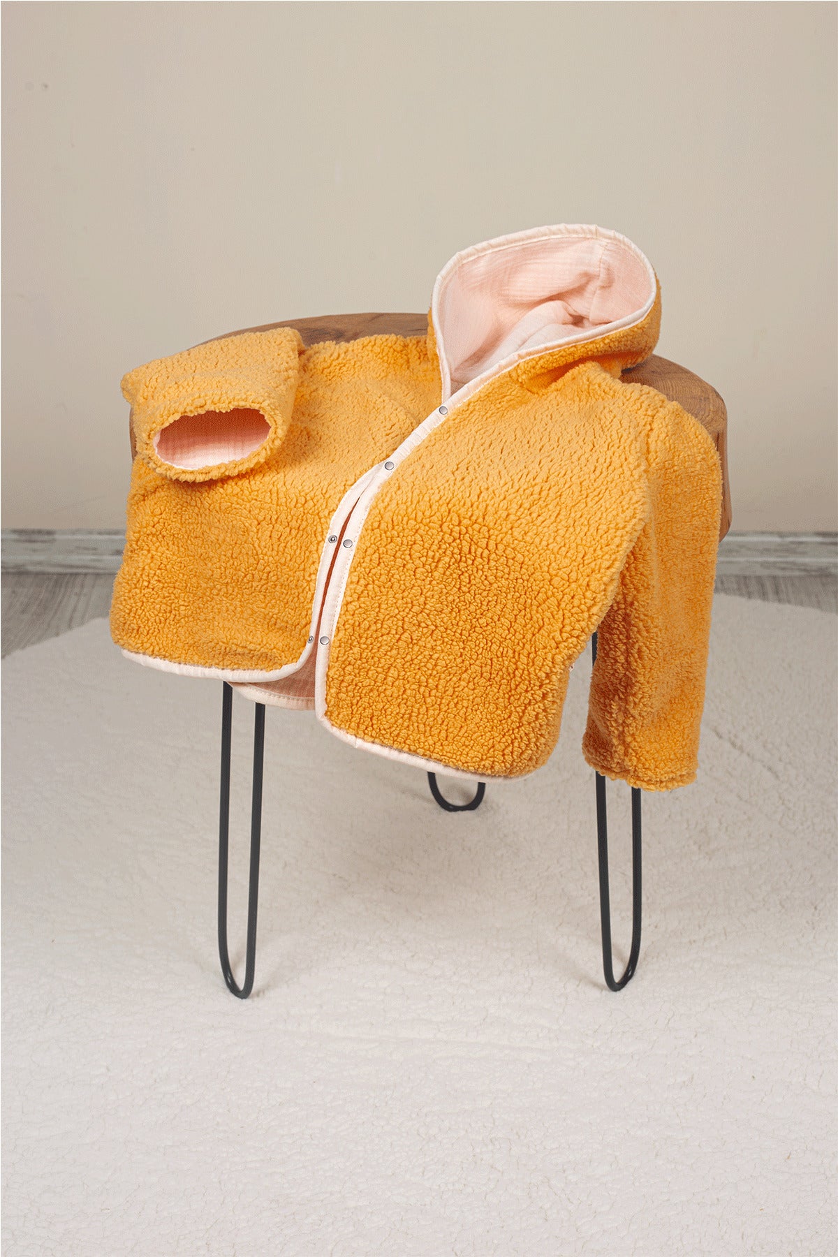 Heritage Puffy Astarlı Peluş Bebek Çocuk Ceket - Kopüşonlu Peluş Mont