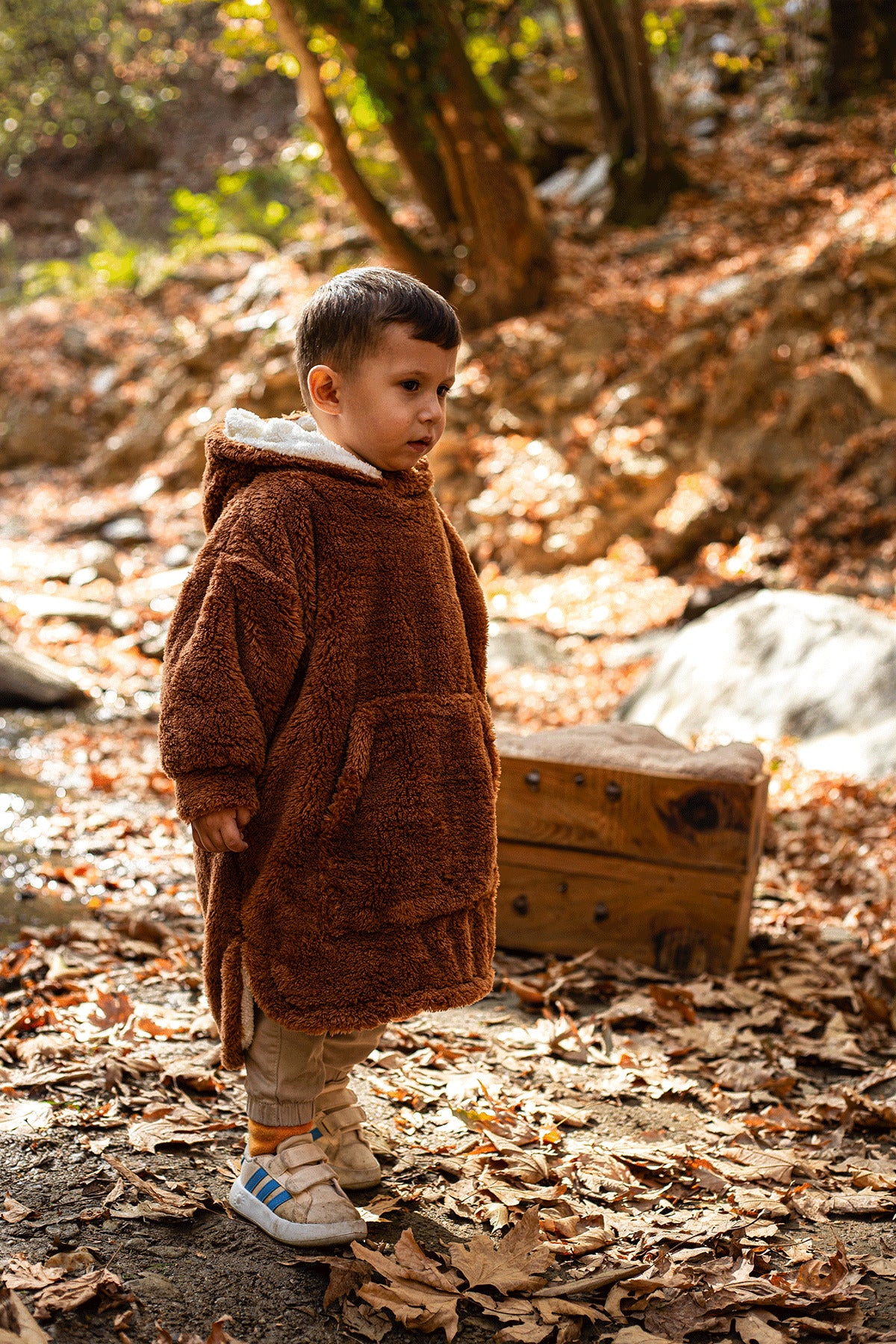 Heritage Çift Katlı Wellsoft Çocuk Giyilebilir Battaniye - Peluş Panço Oversize