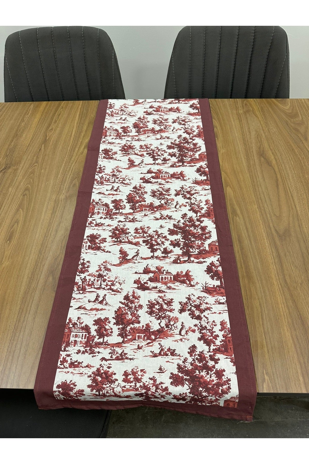 Toile De Jouy Monet Runner 40x110 cm | %100 Pamuk Dijital Baskılı Masa Örtüsü | Country Tarzı Fransı