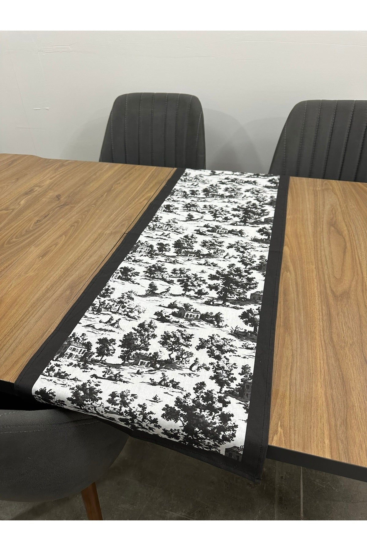 Toile De Jouy Monet Runner 40x110 cm | %100 Pamuk Dijital Baskılı Masa Örtüsü | Country Tarzı Fransı