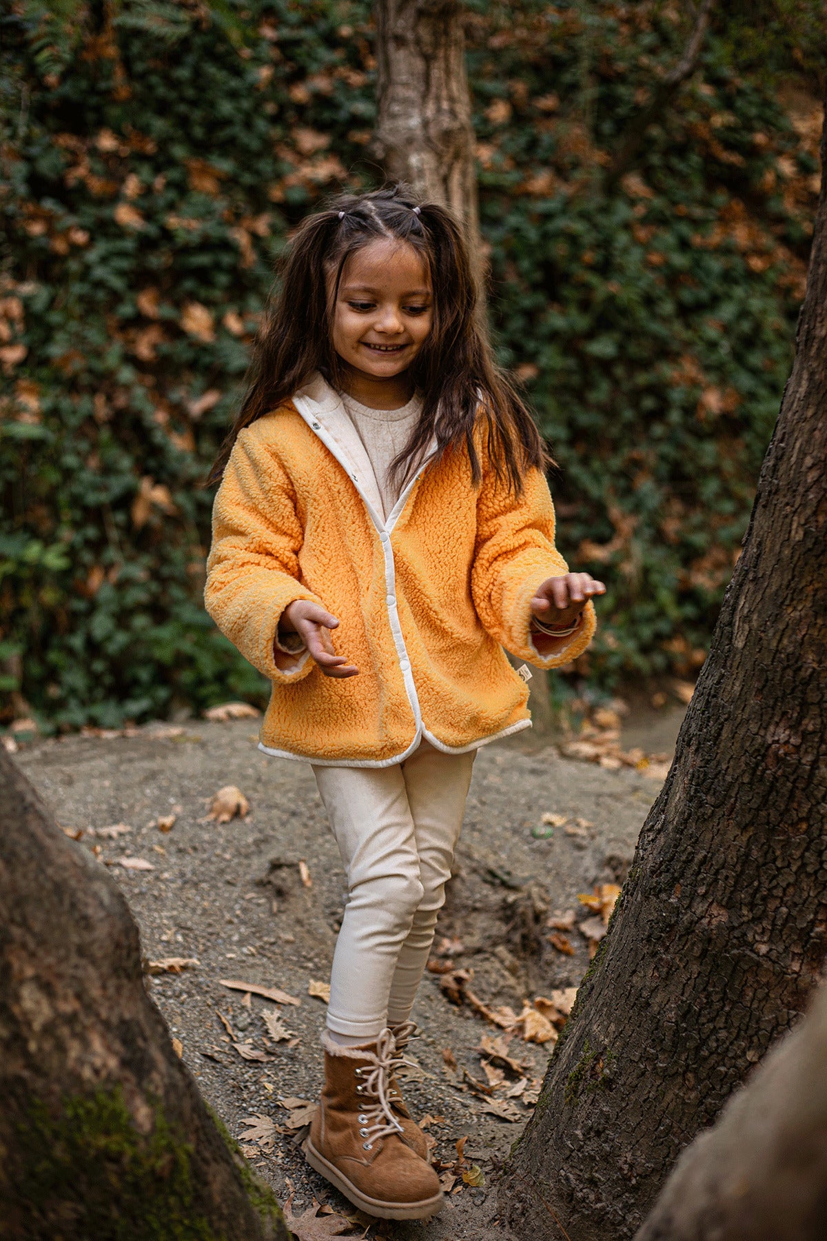 Heritage Puffy Astarlı Peluş Bebek Çocuk Ceket - Kopüşonlu Peluş Mont