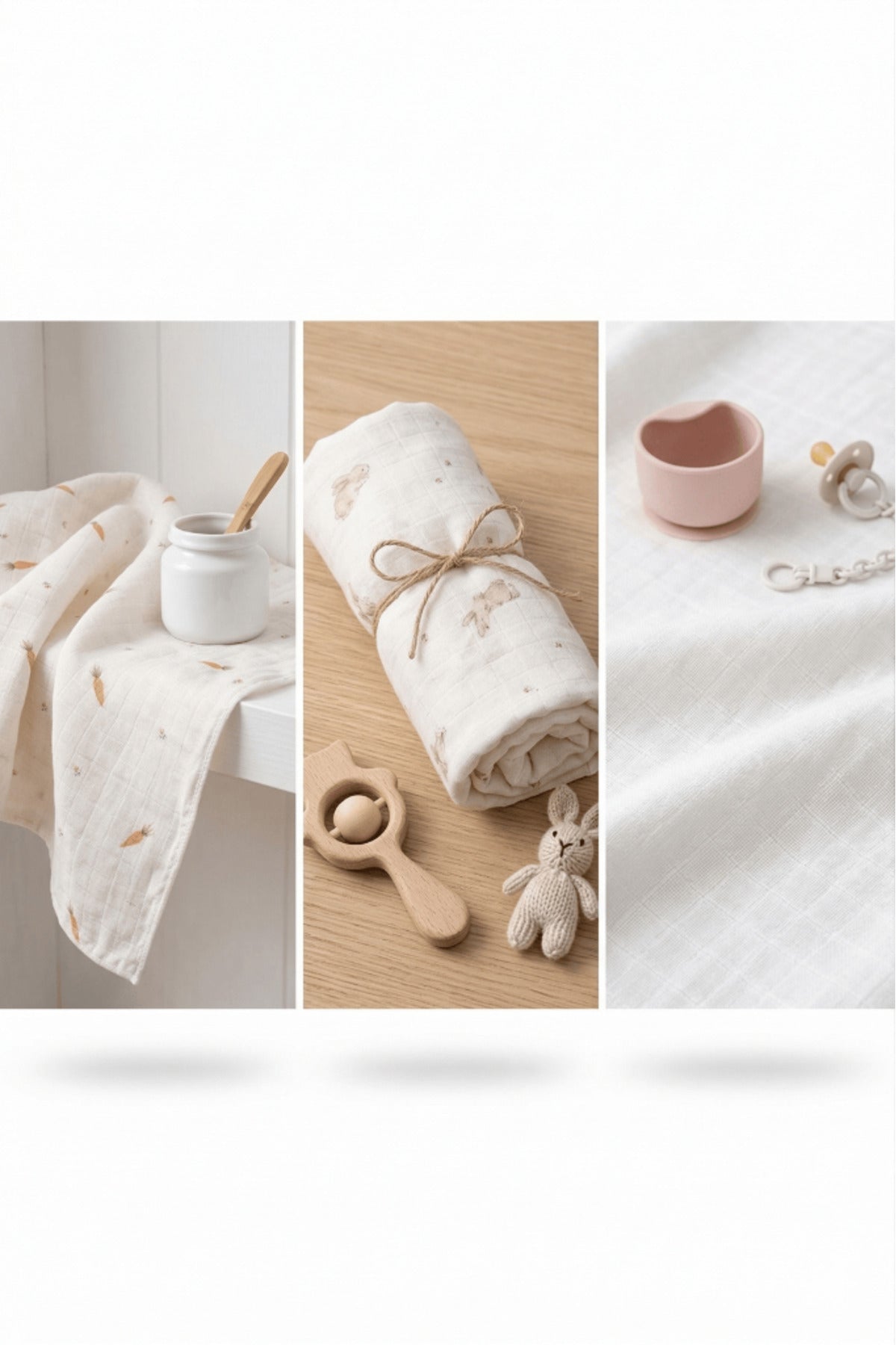 Little Organic's | 3’lü %100 Organik Pamuk Müslin Örtü - Battaniye Seti 75x80 cm | Oeko-tex | Gots -