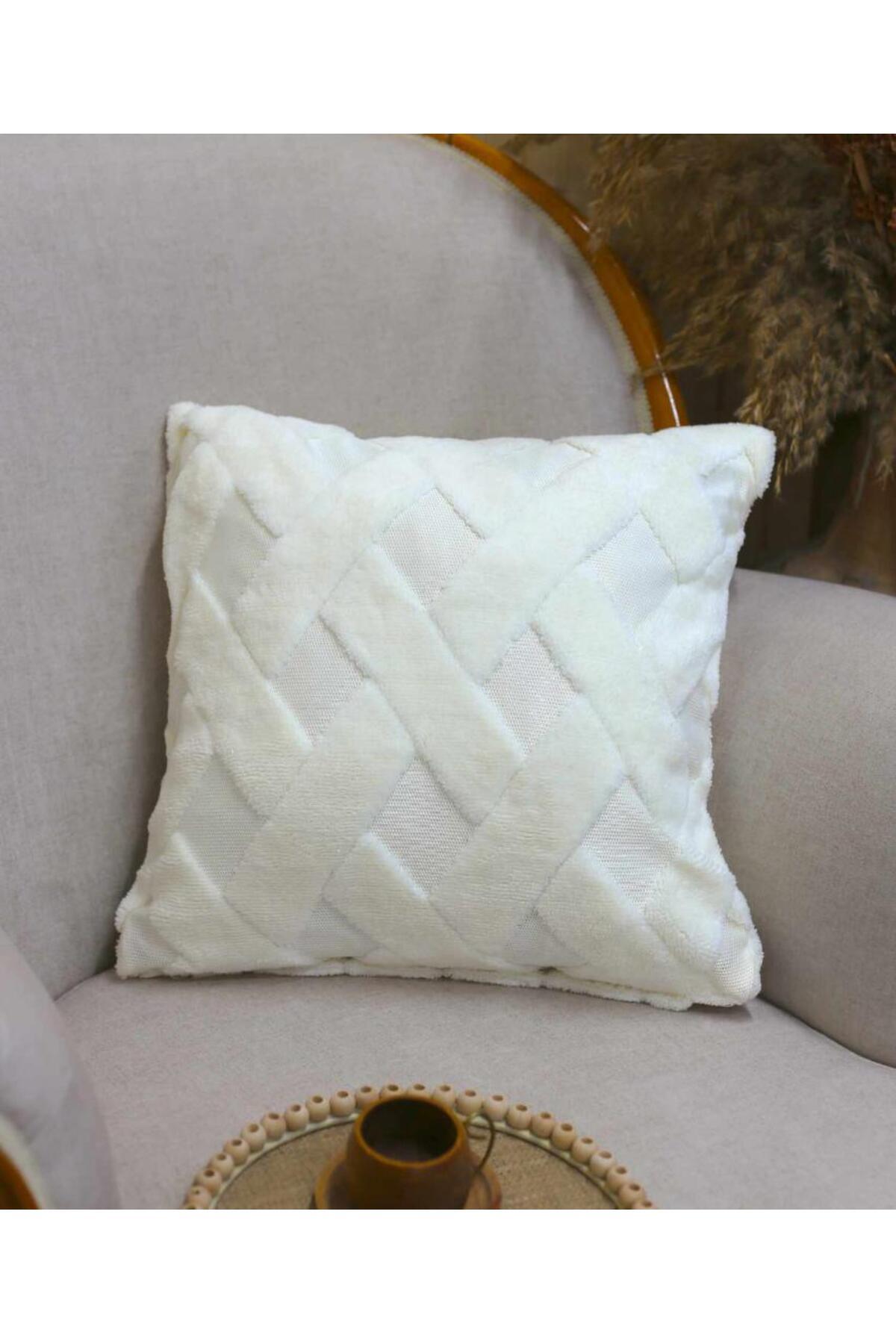Cross | Welsoft Jakarlı Dekoratif Kırlent Kılıfı 43x43