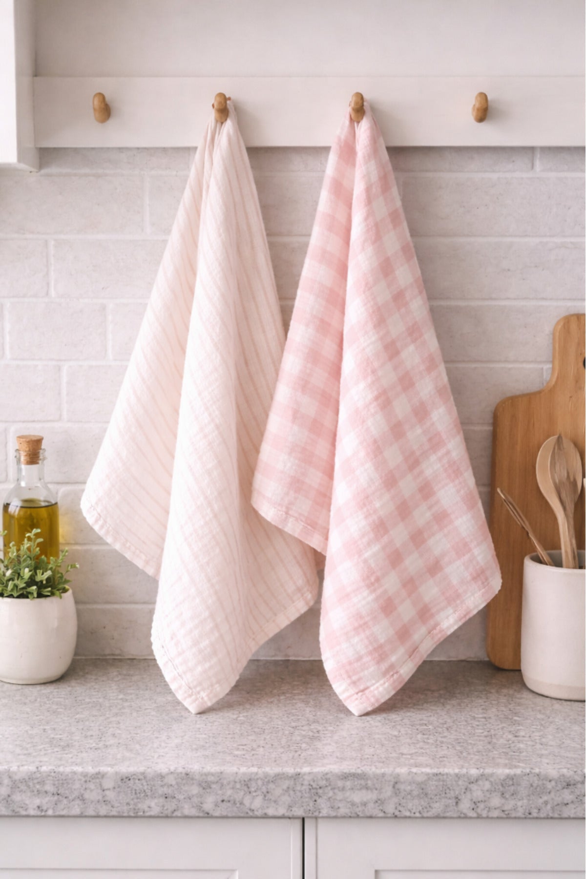 %100 Pamuk Çift Kat Müslin Mutfak Kurulama Bezi 2’li Set 40x60 cm Emici Yumuşak Mutfak Havlusu - ELV
