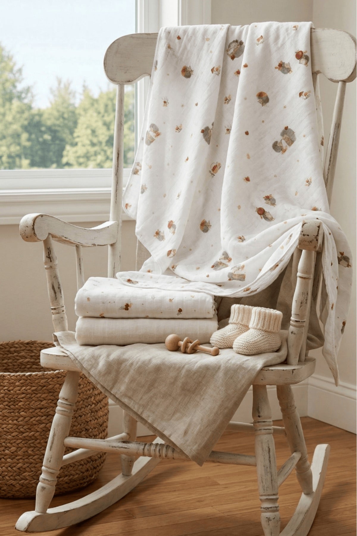 Little Organic's | 3’lü %100 Organik Pamuk Müslin Örtü - Battaniye Seti 75x80 cm | Oeko-tex | Gots -