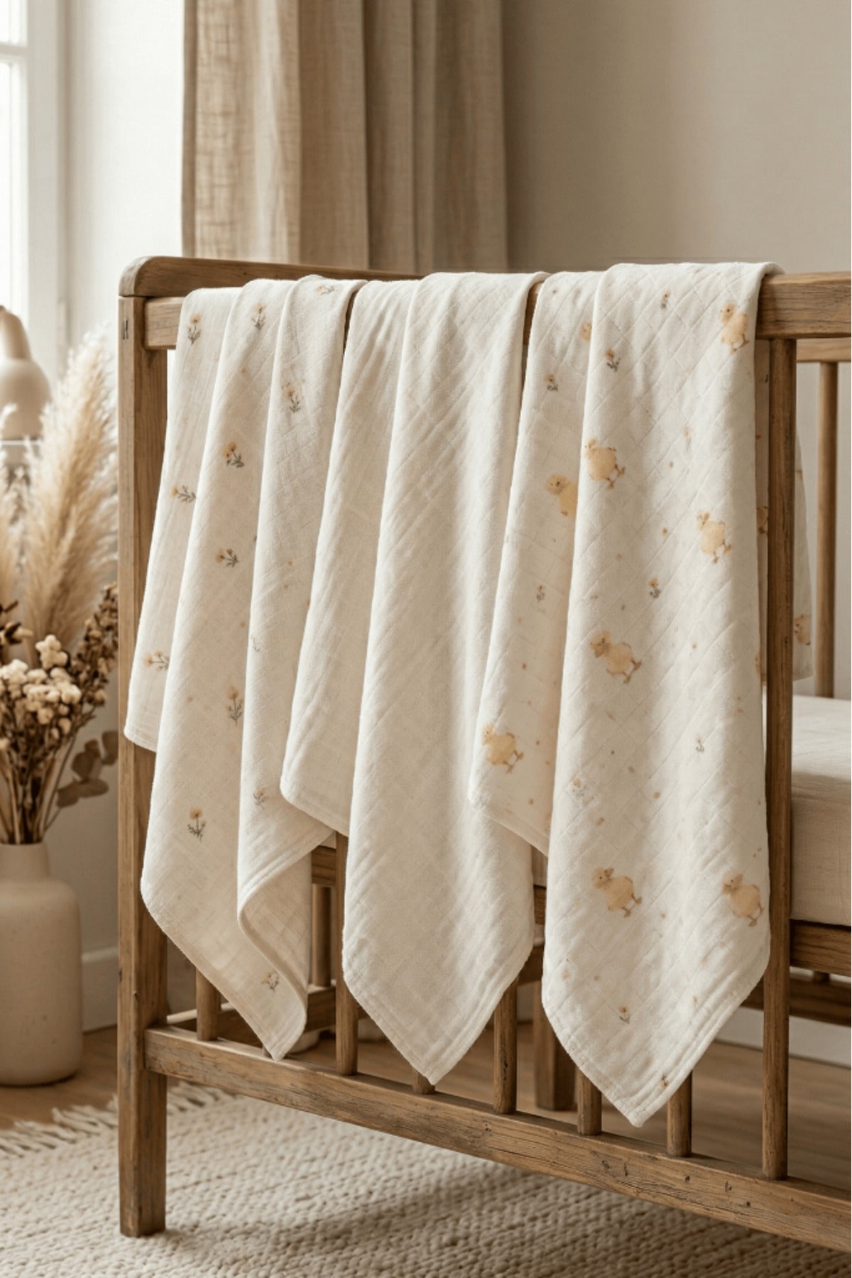 Little Organic's | 3’lü %100 Organik Pamuk Müslin Örtü - Battaniye Seti 75x80 cm | Oeko-tex | Gots -