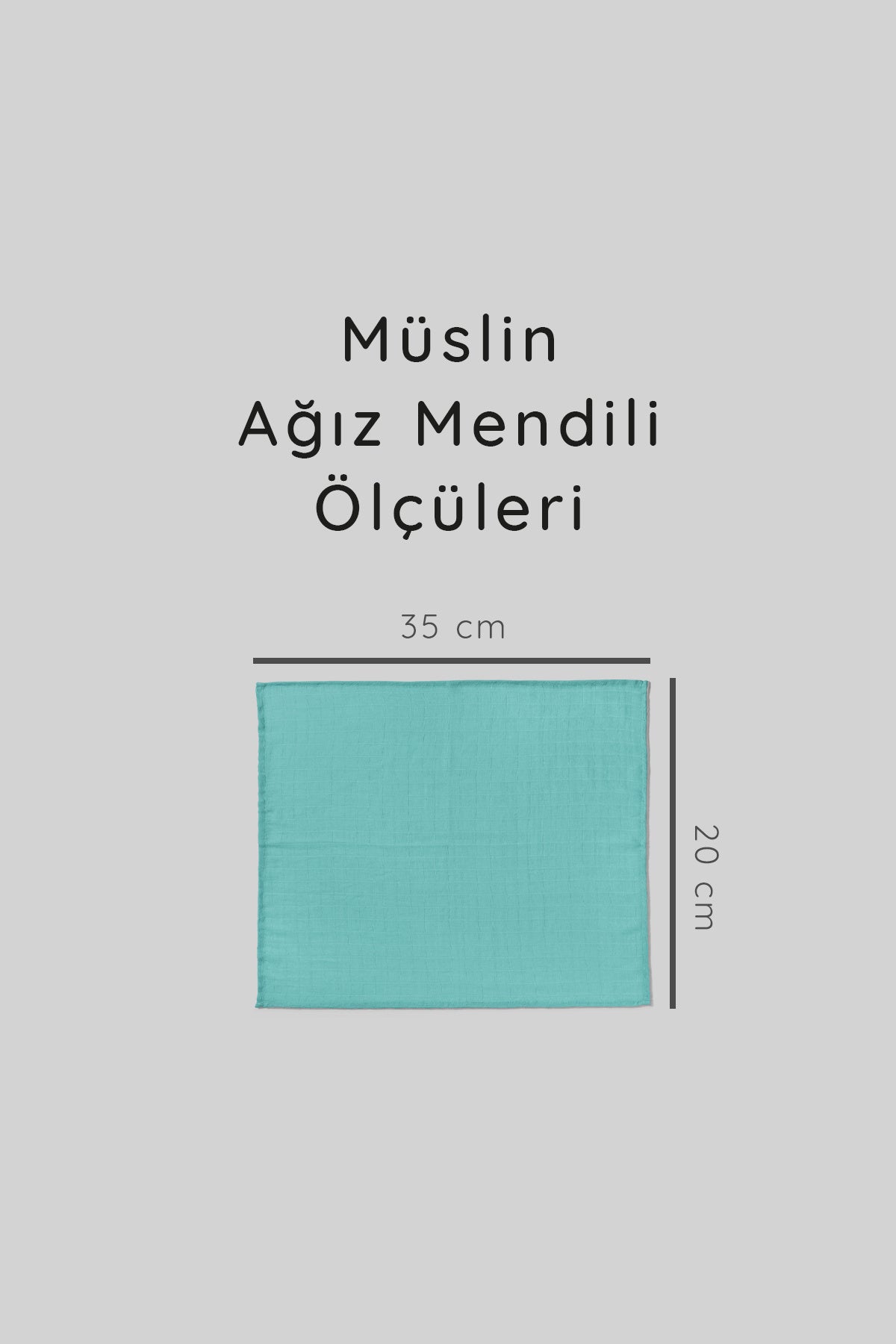 12'li Müslin Ağız Mendili , Omuz Bezi , Ter Bezi Çift Kat Dikimli 35x20 Cm - Ztagızmendili