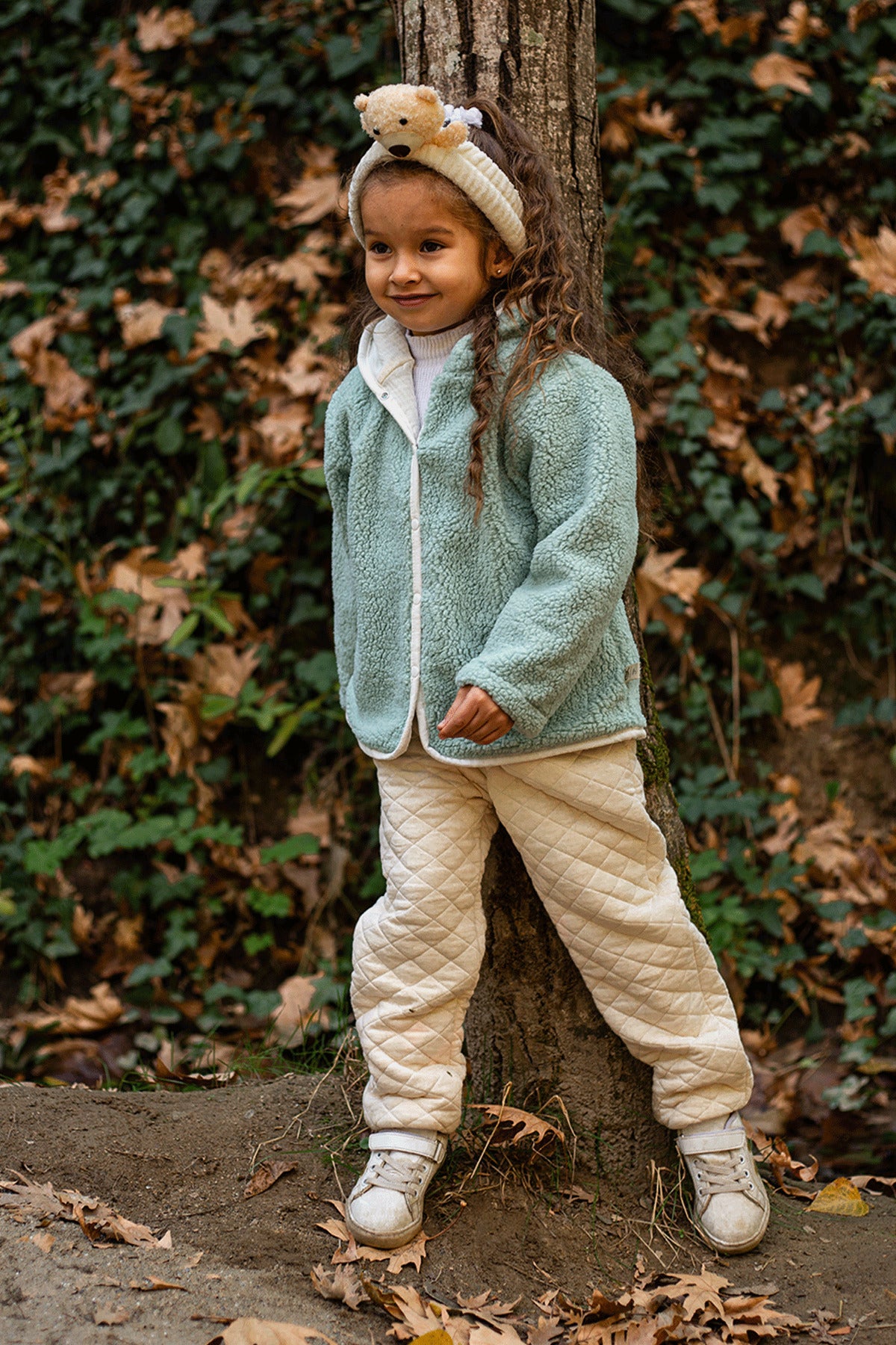 Heritage Puffy Astarlı Peluş Bebek Çocuk Ceket - Kopüşonlu Peluş Mont