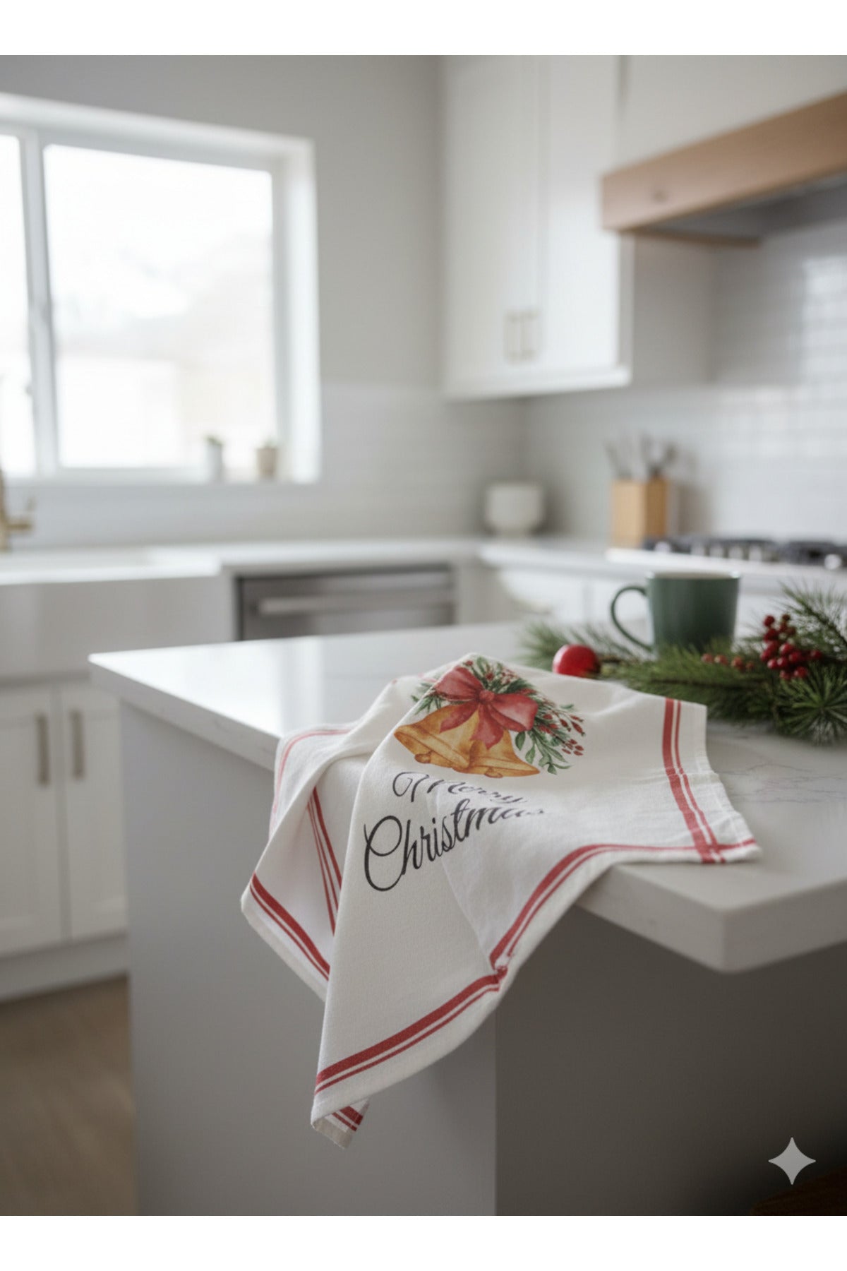 Christmas | %100 Pamuk Baskılı Kurulama Bezi – 40×60 cm Yılbaşı Temalı