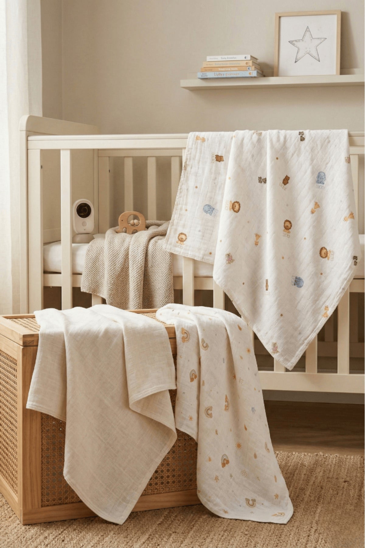 Little Organic's | 3’lü %100 Organik Pamuk Müslin Örtü - Battaniye Seti 75x80 cm | Oeko-tex | Gots -