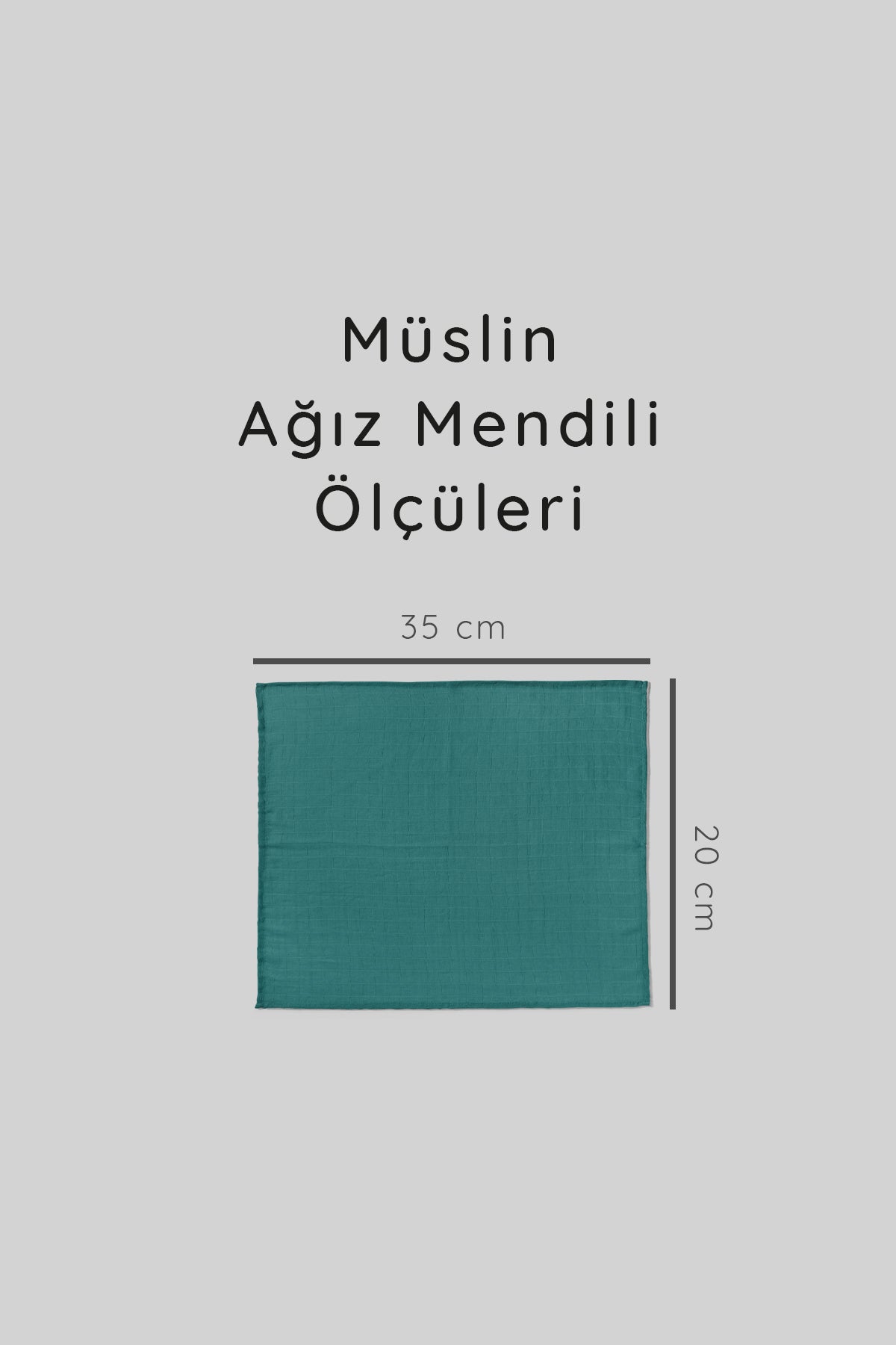 12'li Müslin Ağız Mendili , Omuz Bezi , Ter Bezi Çift Kat Dikimli 35x20 Cm - Ztagızmendili