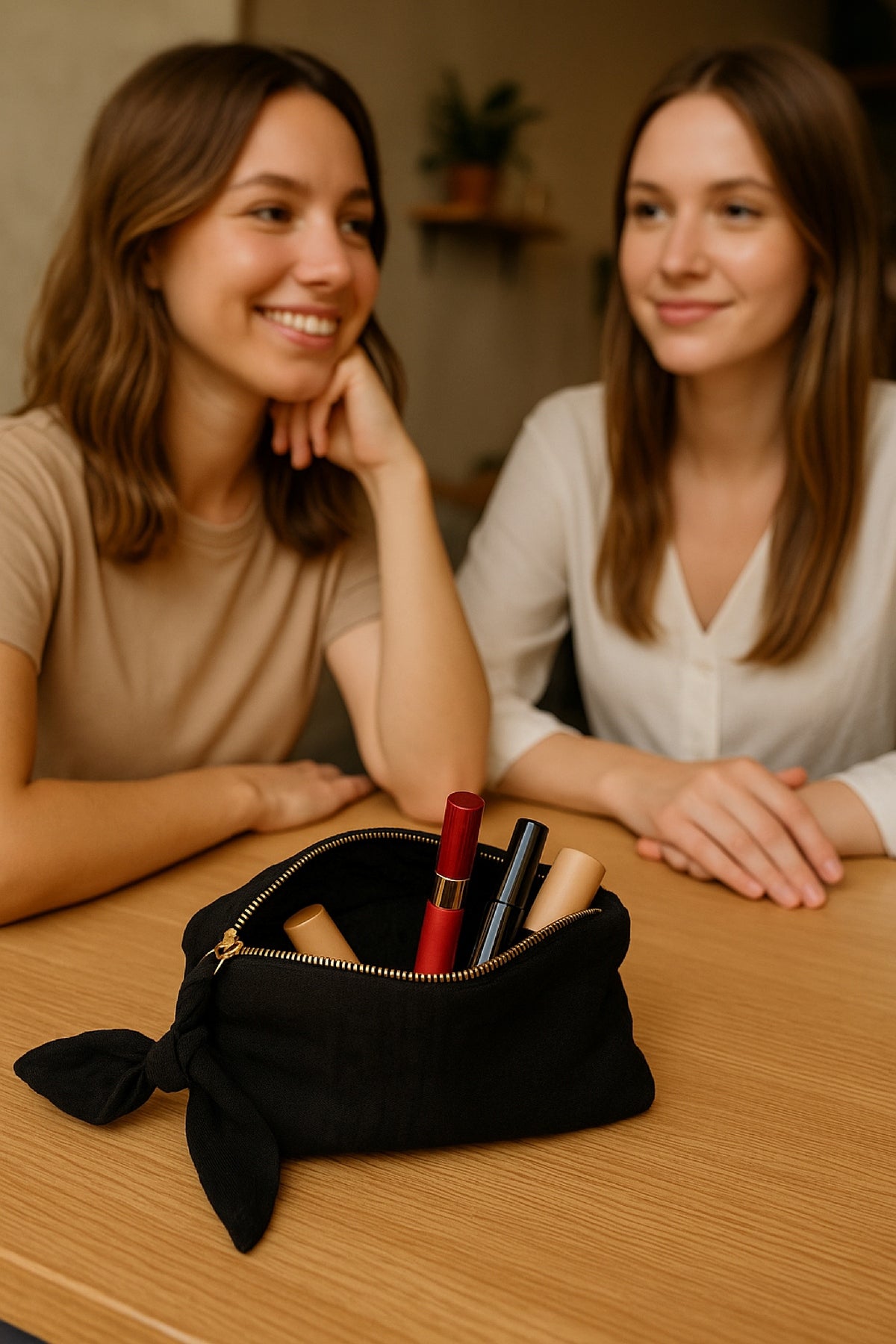 Müslin Dolgulu Doğal Makyaj Çantası – Kozmetik Organizeri 20x15 cm