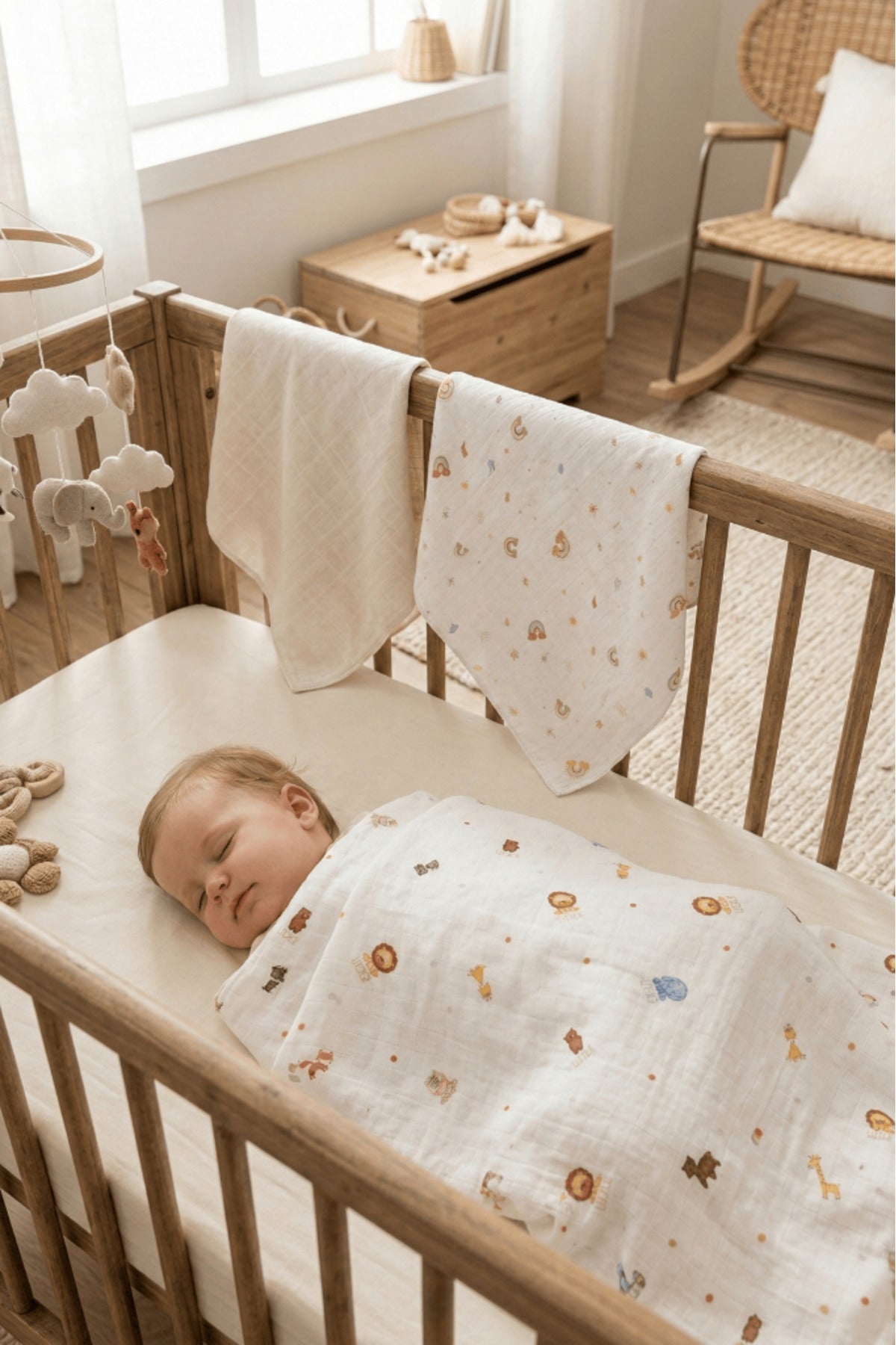Little Organic's | 3’lü %100 Organik Pamuk Müslin Örtü - Battaniye Seti 75x80 cm | Oeko-tex | Gots -