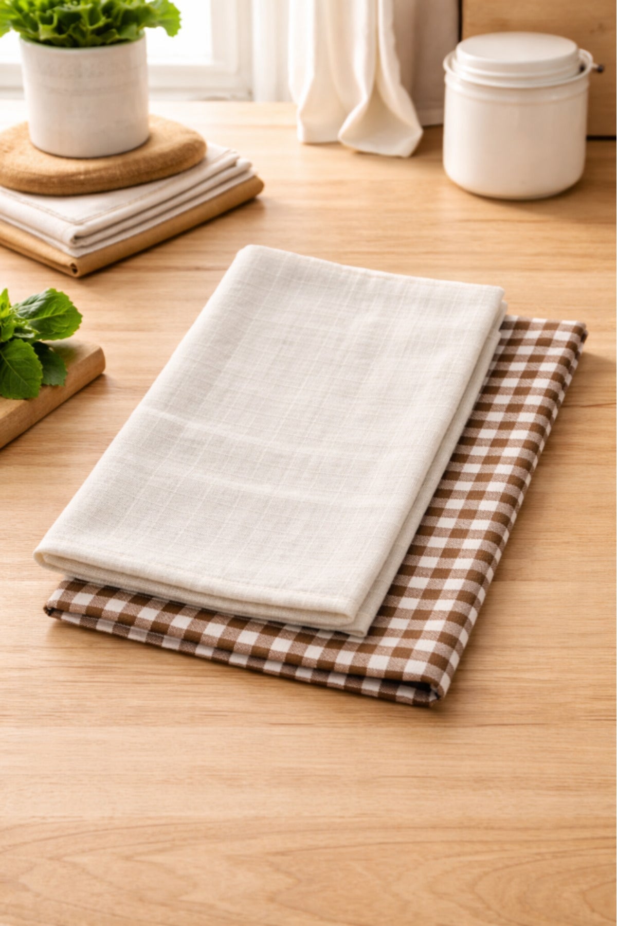 %100 Pamuk Çift Kat Müslin Mutfak Kurulama Bezi 2’li Set 40x60 cm Emici Yumuşak Mutfak Havlusu - ELV
