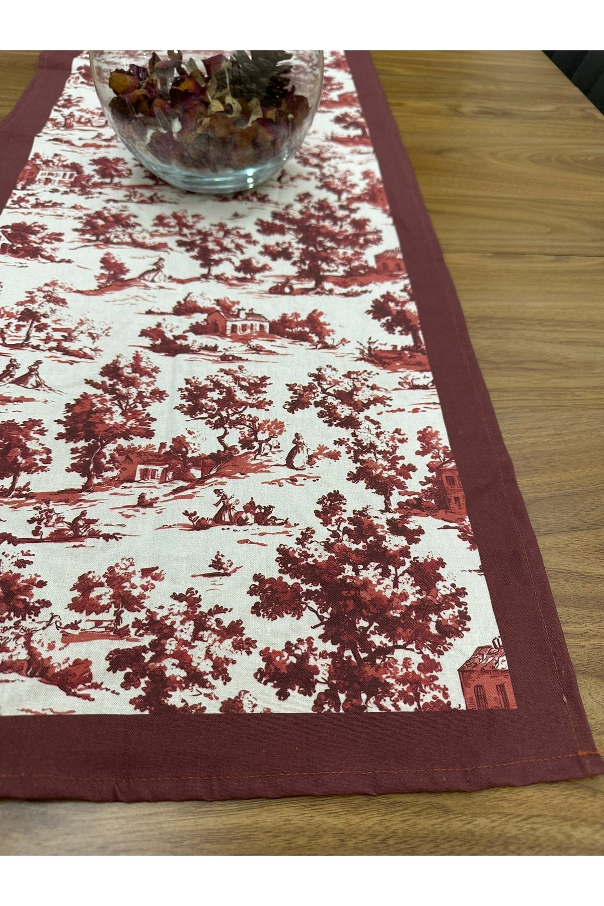 Toile De Jouy Monet Runner 40x110 cm | %100 Pamuk Dijital Baskılı Masa Örtüsü | Country Tarzı Fransı