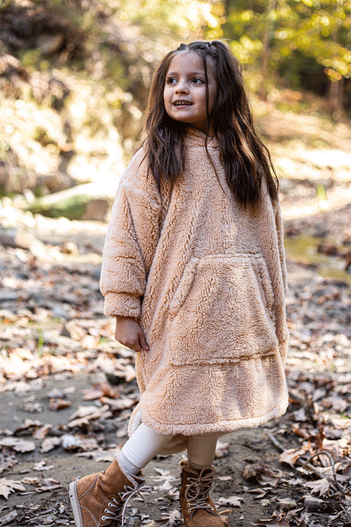 Heritage Çift Katlı Wellsoft Çocuk Giyilebilir Battaniye - Peluş Panço Oversize