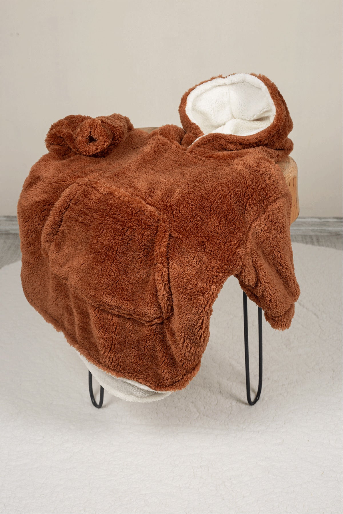 Heritage Çift Katlı Wellsoft Çocuk Giyilebilir Battaniye - Peluş Panço Oversize