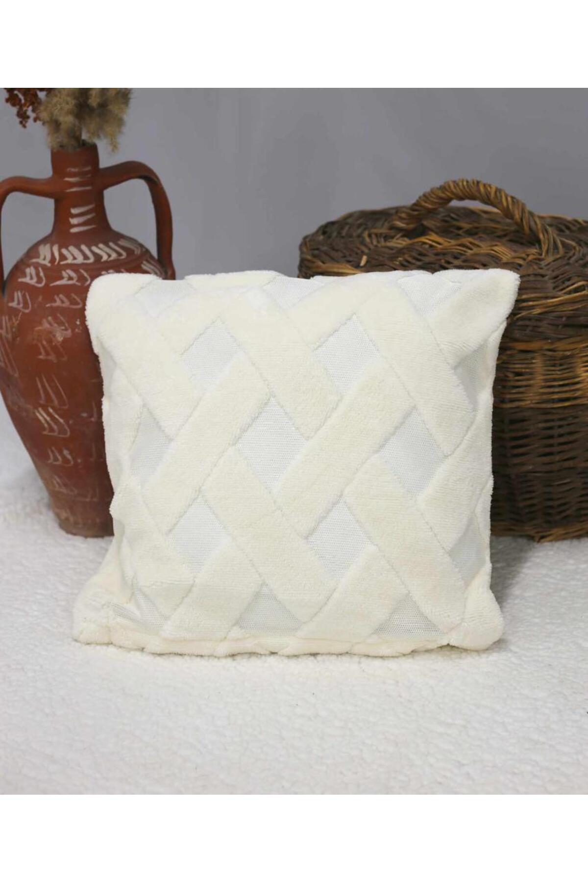 Cross | Welsoft Jakarlı Dekoratif Kırlent Kılıfı 43x43