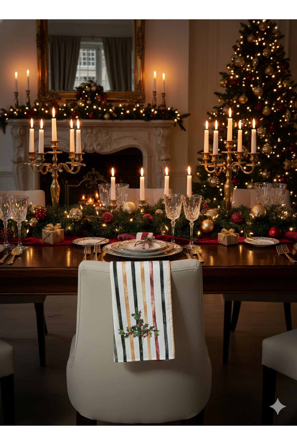 Christmas | %100 Pamuk Baskılı Kurulama Bezi – 40×60 cm Yılbaşı Temalı