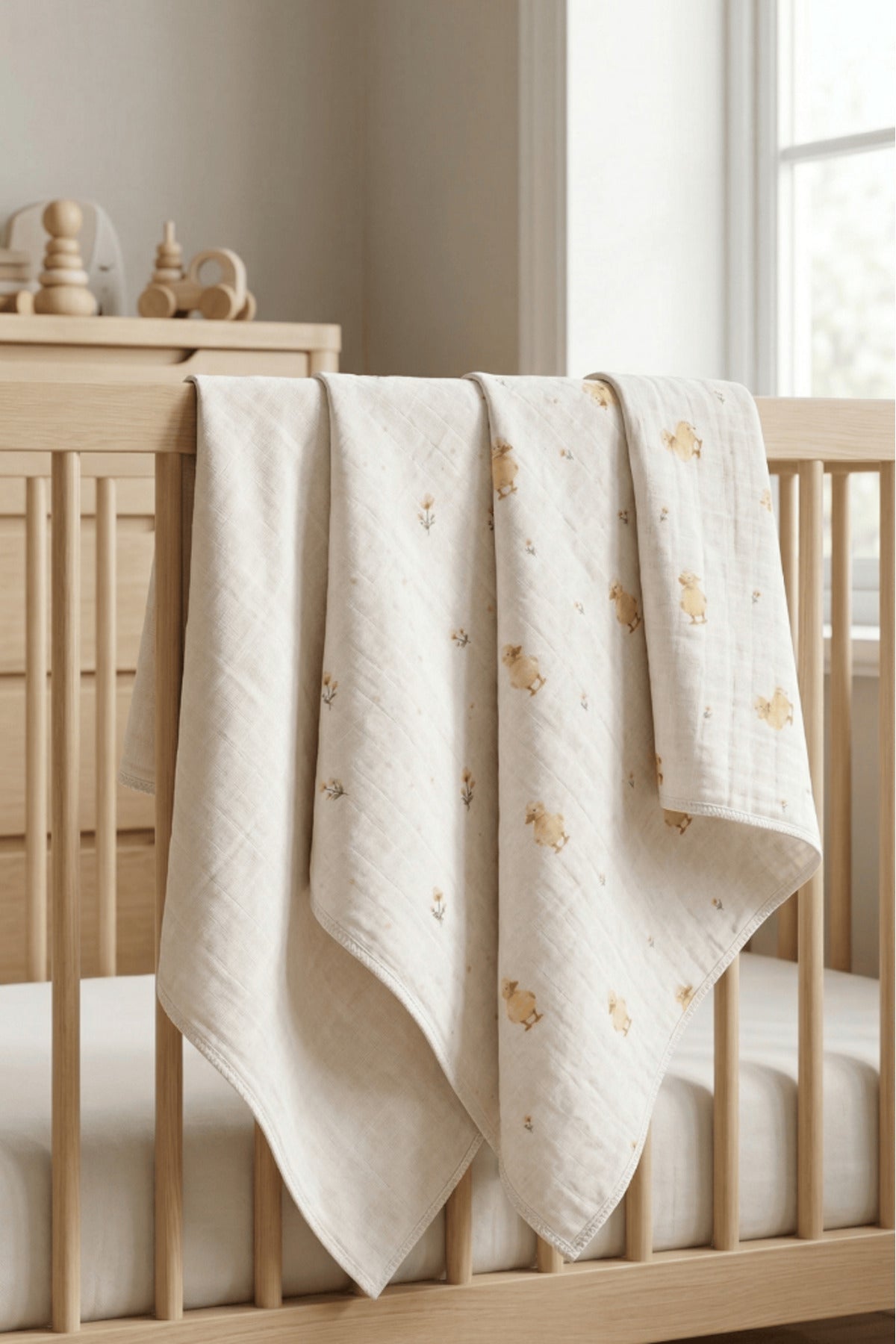 Little Organic's | 3’lü %100 Organik Pamuk Müslin Örtü - Battaniye Seti 75x80 cm | Oeko-tex | Gots -
