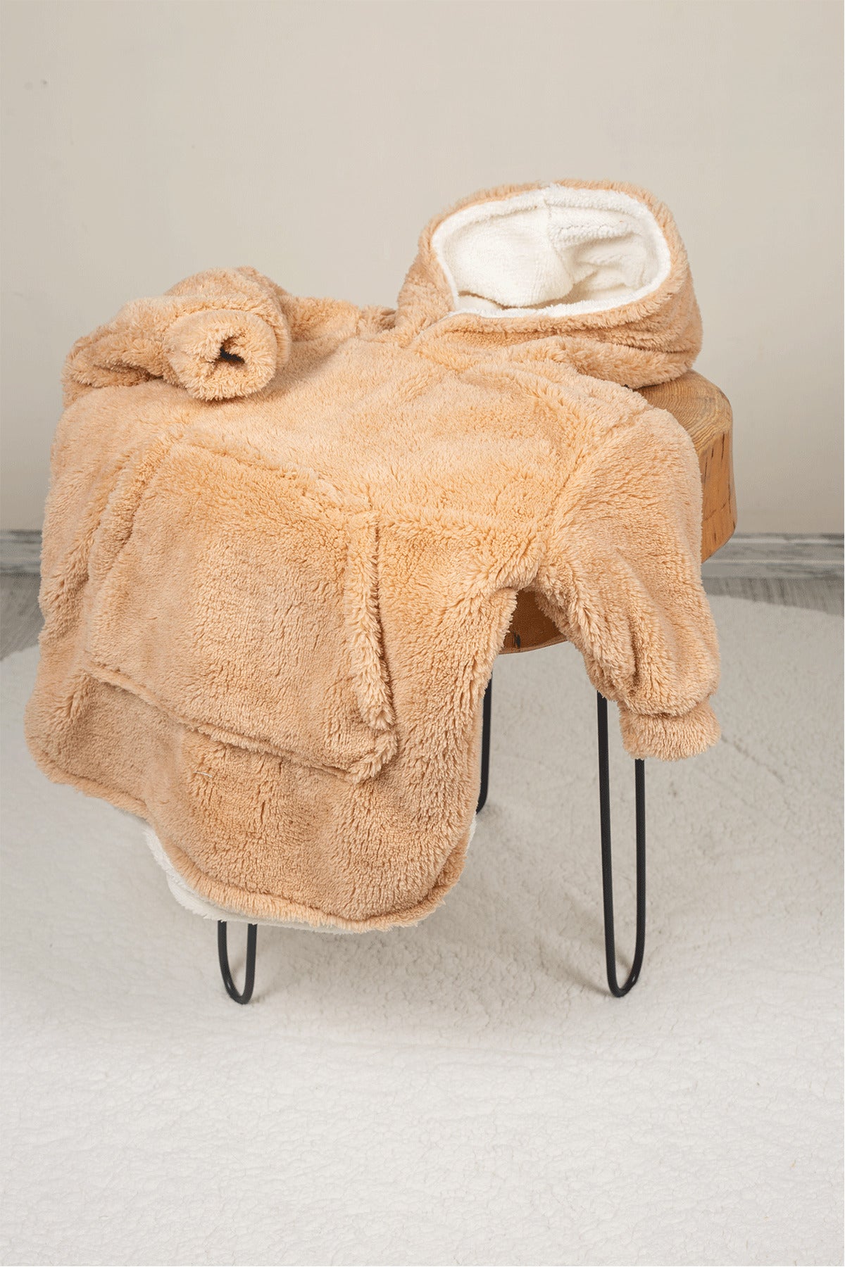 Heritage Çift Katlı Wellsoft Çocuk Giyilebilir Battaniye - Peluş Panço Oversize