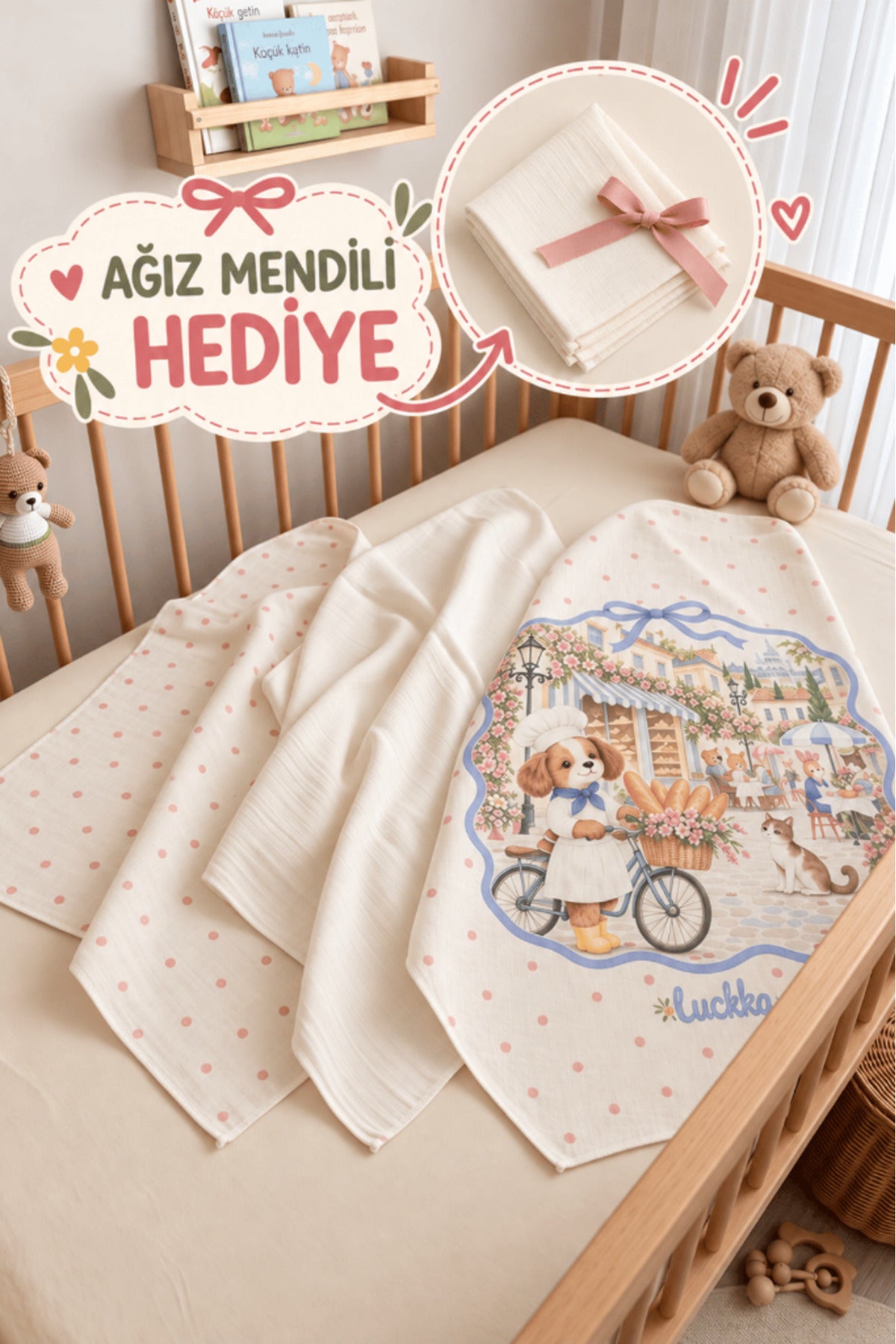 Little Story 3'lü bebek müslin örtü seti