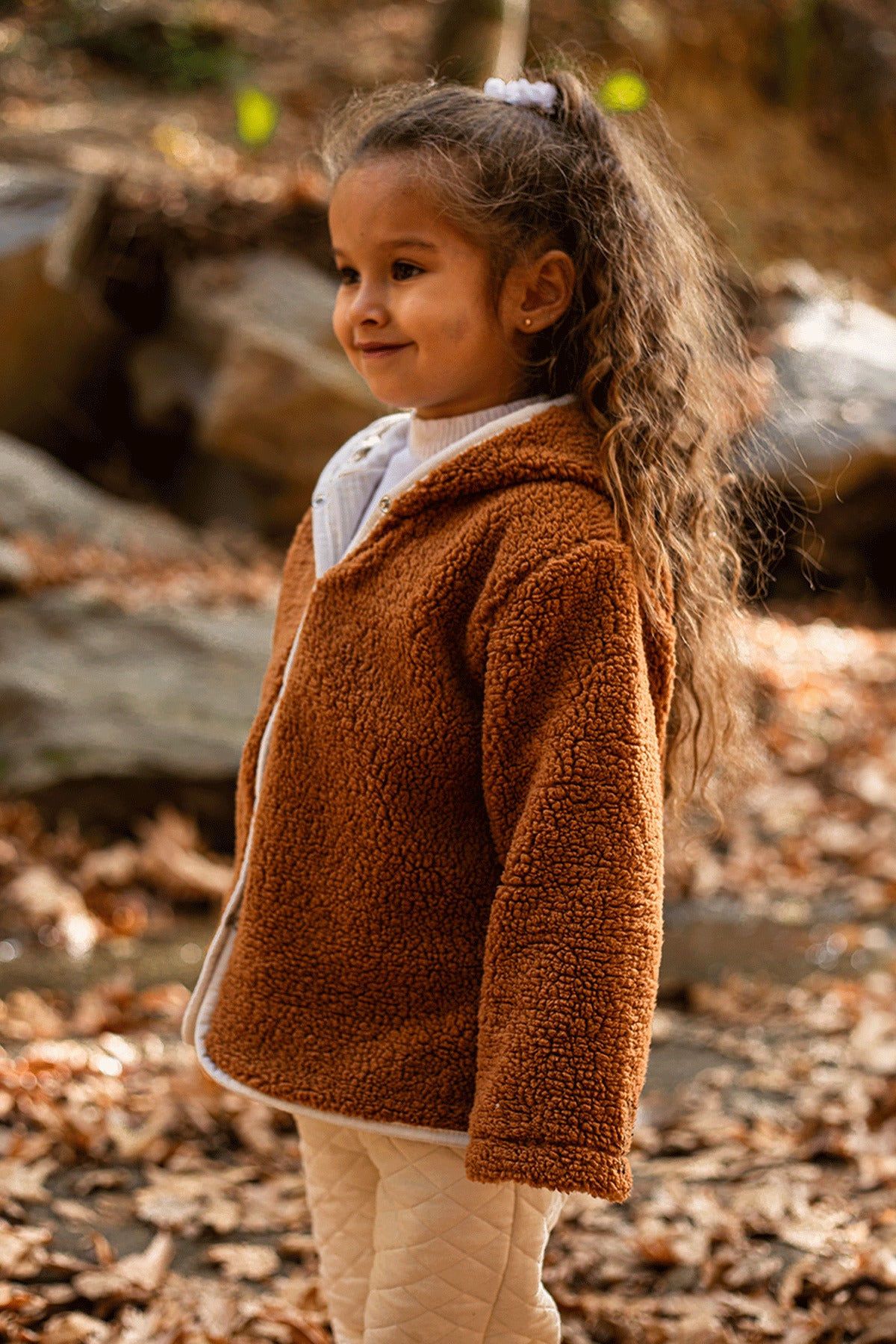 Heritage Puffy Astarlı Peluş Bebek Çocuk Ceket - Kopüşonlu Peluş Mont