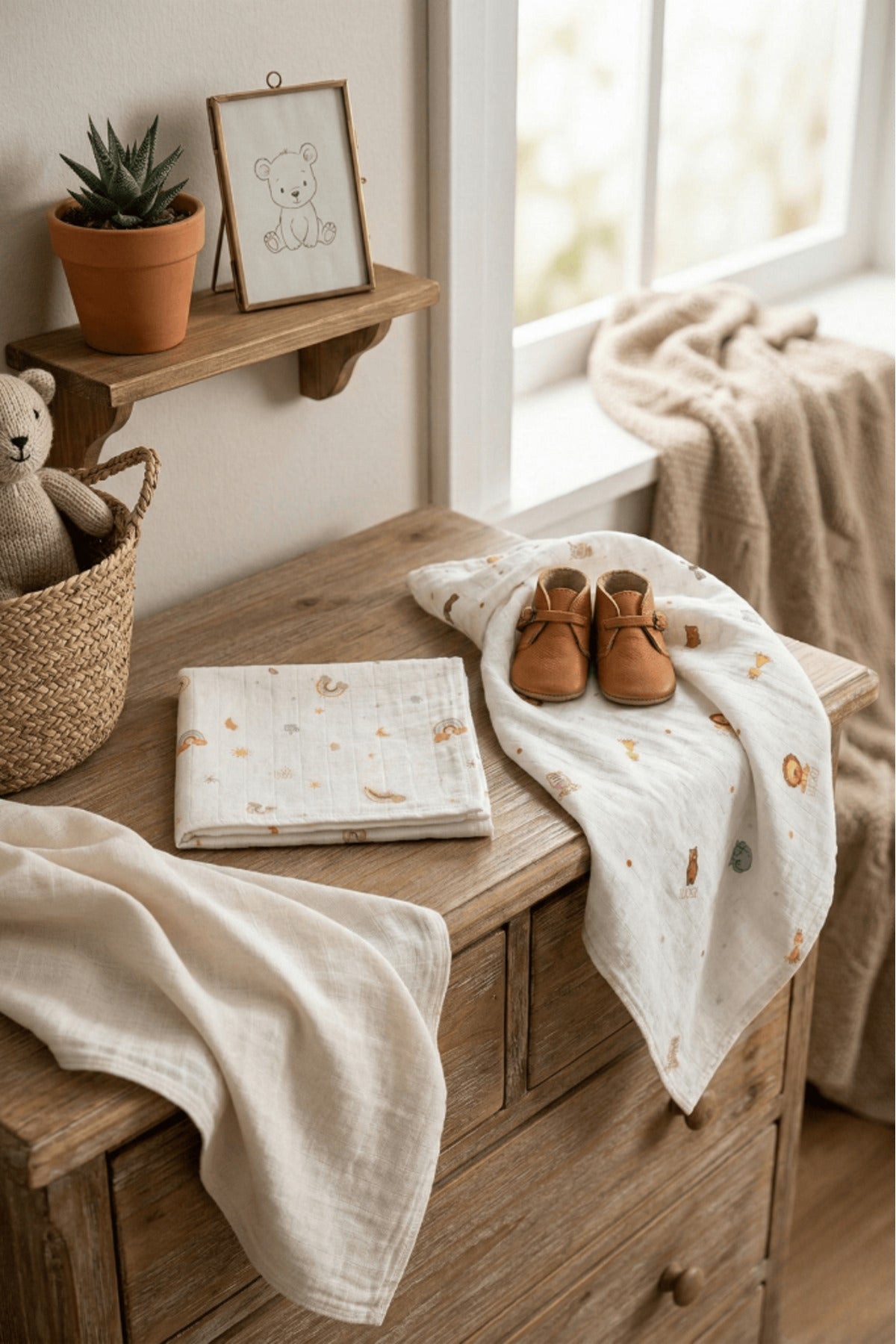 Little Organic's | 3’lü %100 Organik Pamuk Müslin Örtü - Battaniye Seti 75x80 cm | Oeko-tex | Gots -