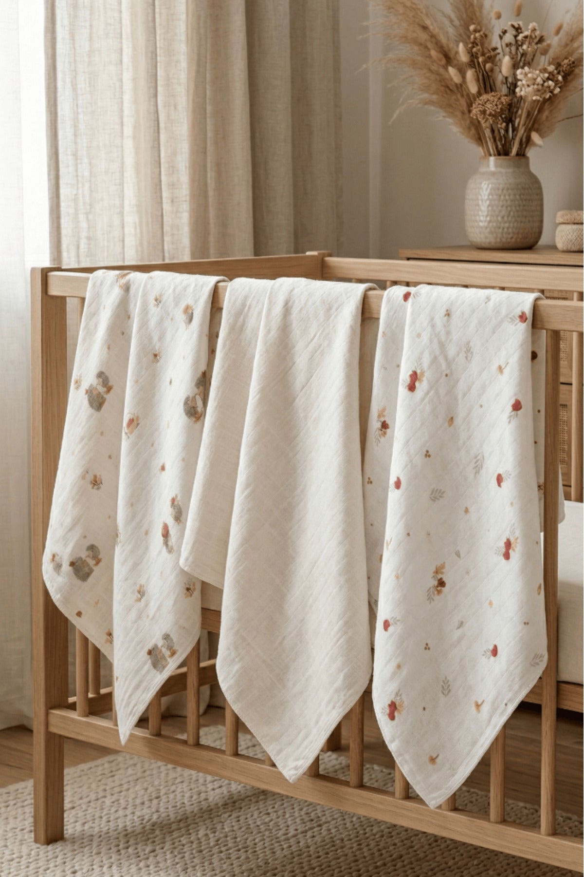Little Organic's | 3’lü %100 Organik Pamuk Müslin Örtü - Battaniye Seti 75x80 cm | Oeko-tex | Gots -