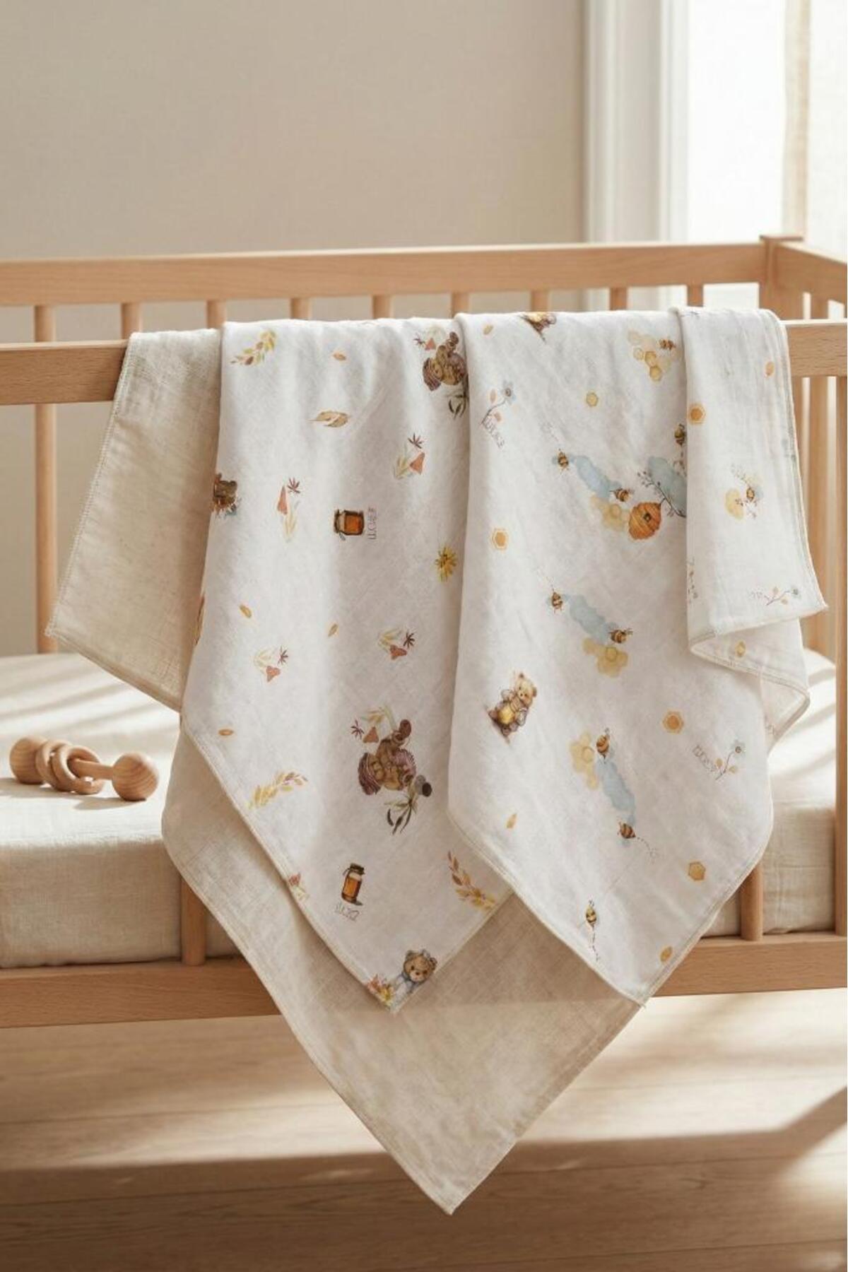 Little Organic's | 3’lü %100 Organik Pamuk Müslin Örtü - Battaniye Seti 75x80 cm | Oeko-tex | Gots -