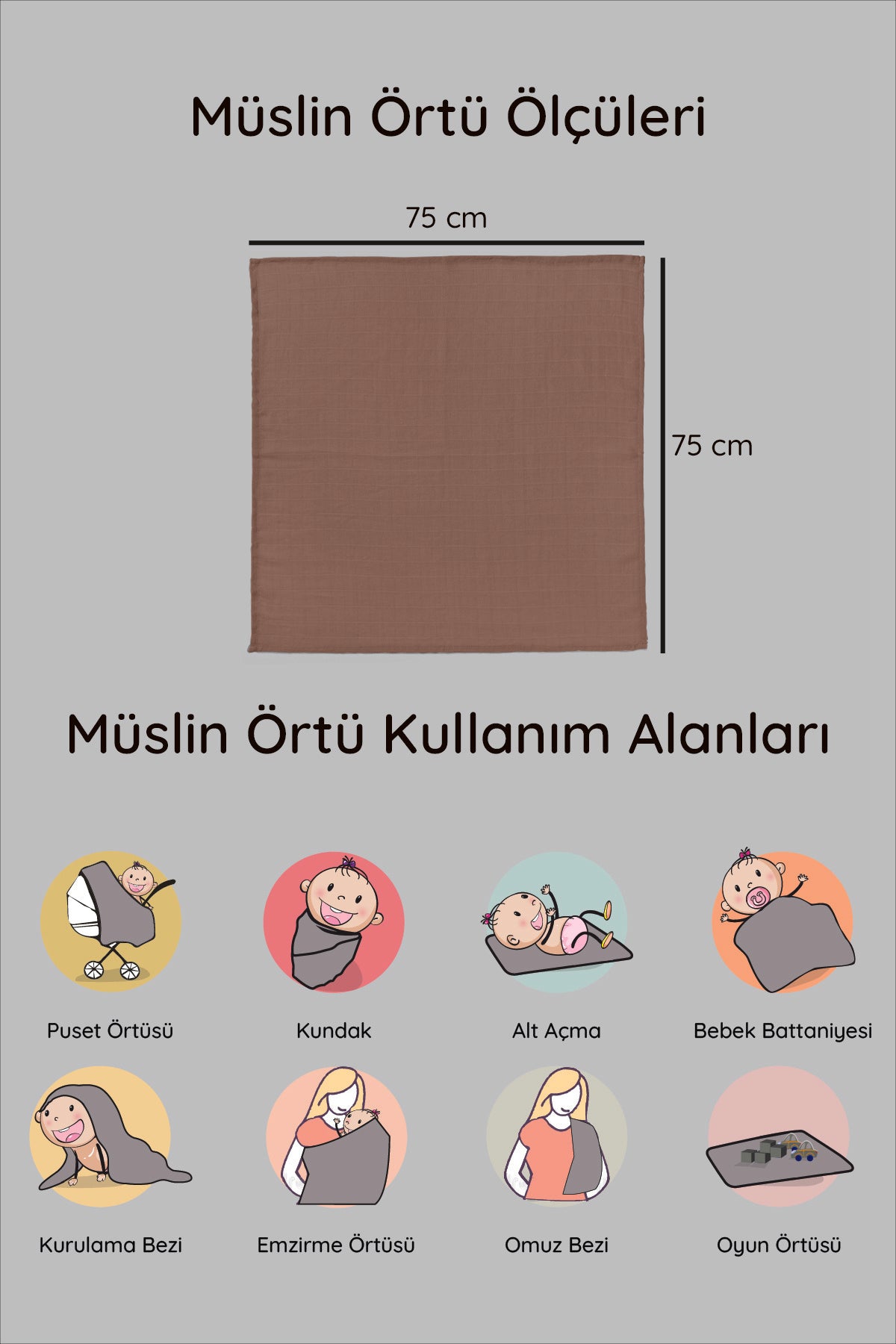 Renkli Çok Amaçlı Müslin Örtü Battaniye
