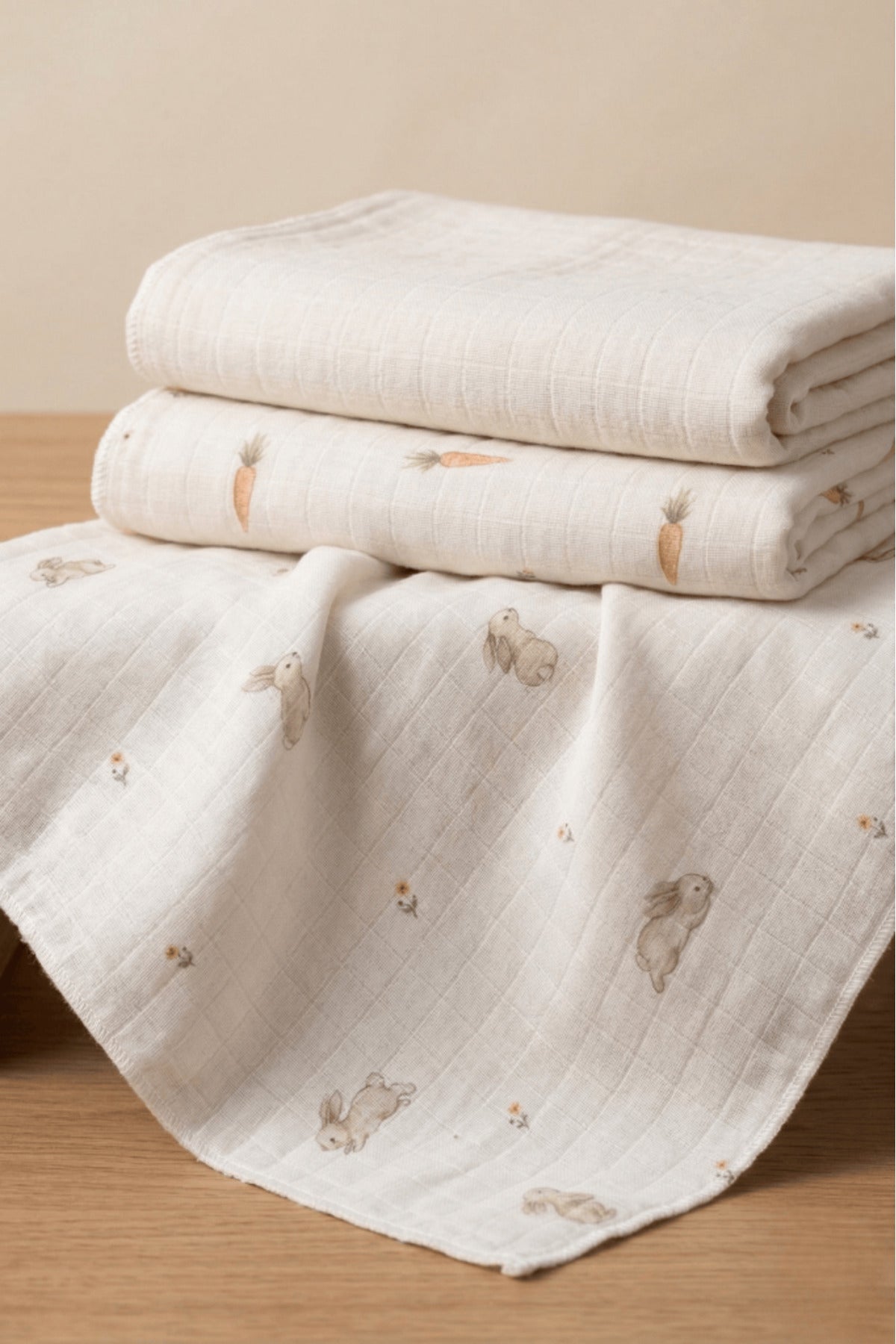 Little Organic's | 3’lü %100 Organik Pamuk Müslin Örtü - Battaniye Seti 75x80 cm | Oeko-tex | Gots -