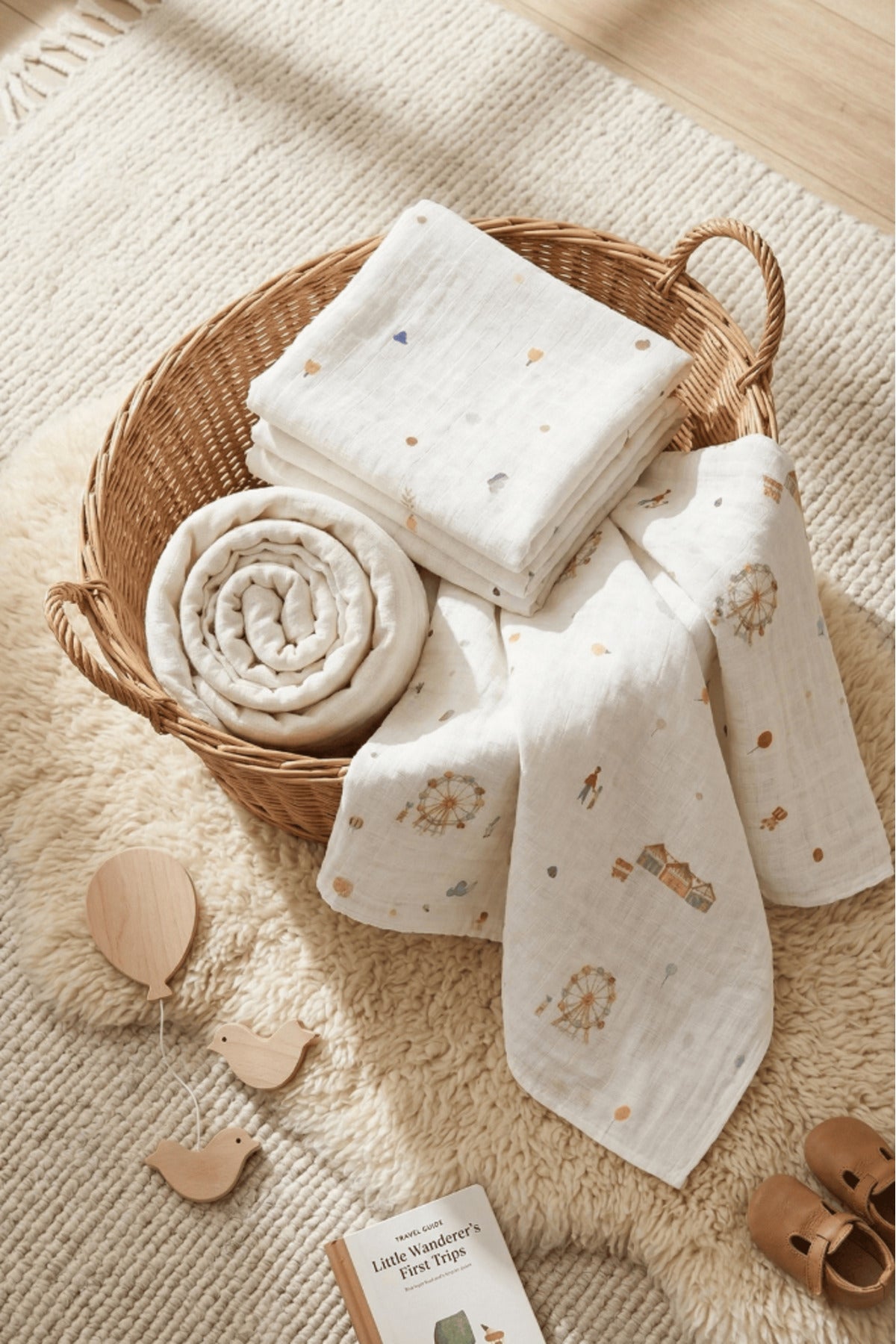Little Organic's | 3’lü %100 Organik Pamuk Müslin Örtü - Battaniye Seti 75x80 cm | Oeko-tex | Gots -