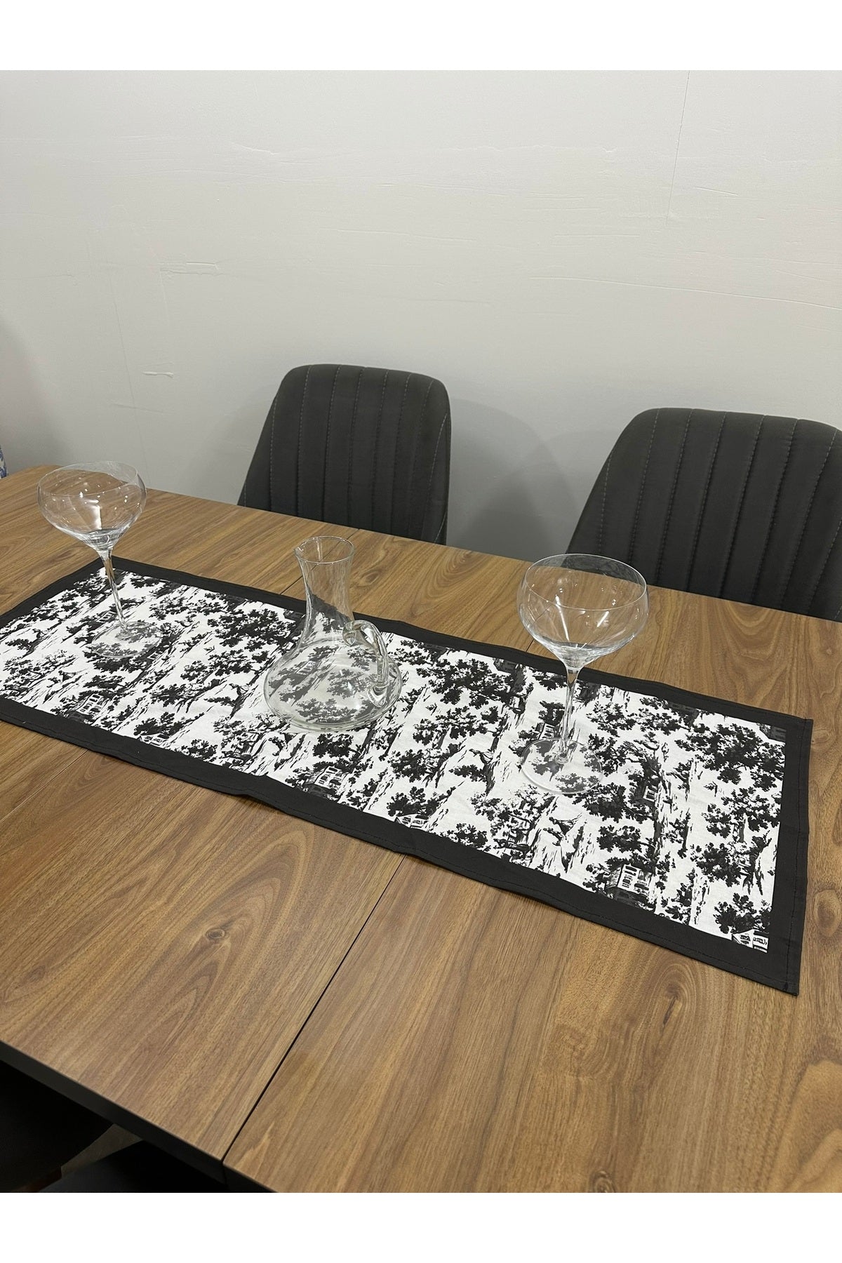 Toile De Jouy Monet Runner 40x110 cm | %100 Pamuk Dijital Baskılı Masa Örtüsü | Country Tarzı Fransı